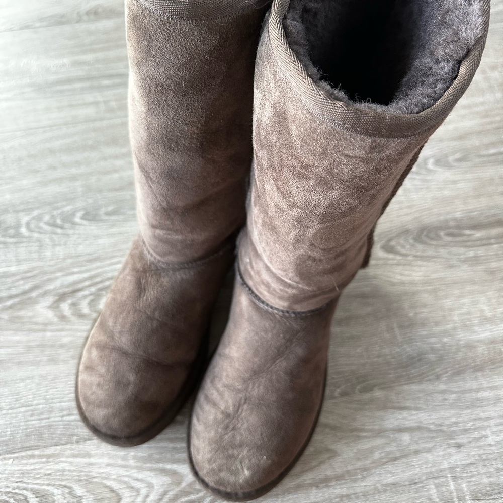UGG Australia Classic Tall II Chocolate Brown Shearling Suede Boots
